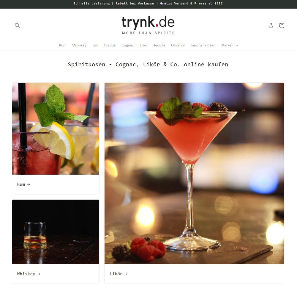 Onlineshop trynk.de